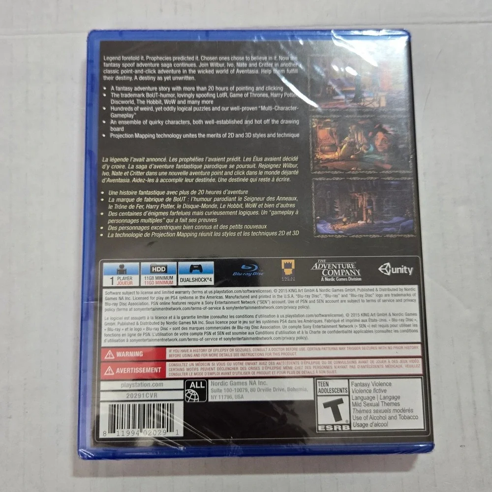 Book of Unwritten Tales 2 PS4 Game Brand New Sealed Nordic Adventure Company